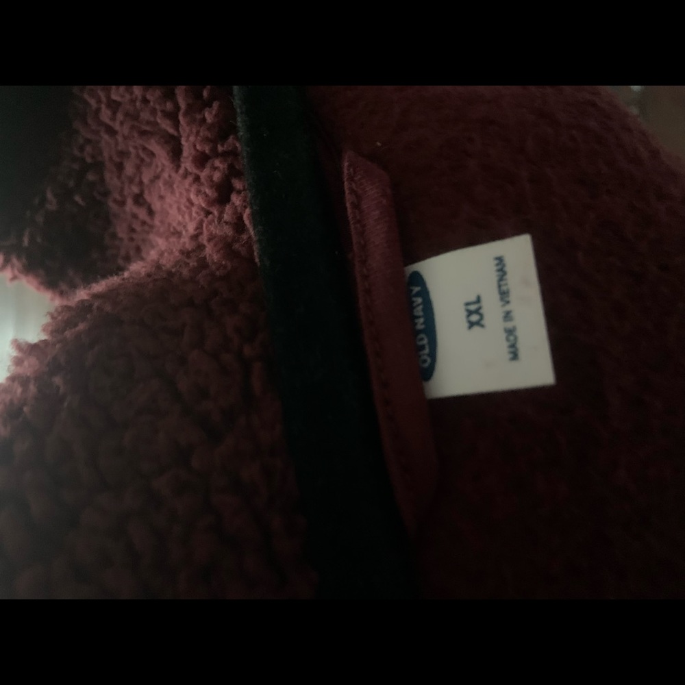 Burgundy Fluffy Old Navy Jacket - Picture 2 of 2